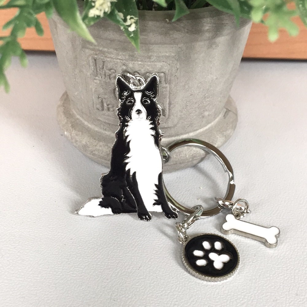 🍏50% OFF/3+...Border Collie Dog Keychain - Picture 3 of 11